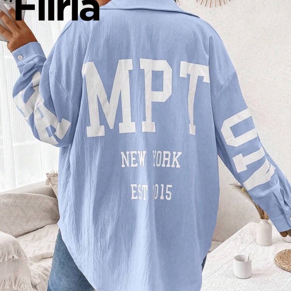 SHEIN Other - Blue Graphic Long Sleeve Shirt